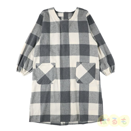 グレーチェックスモック