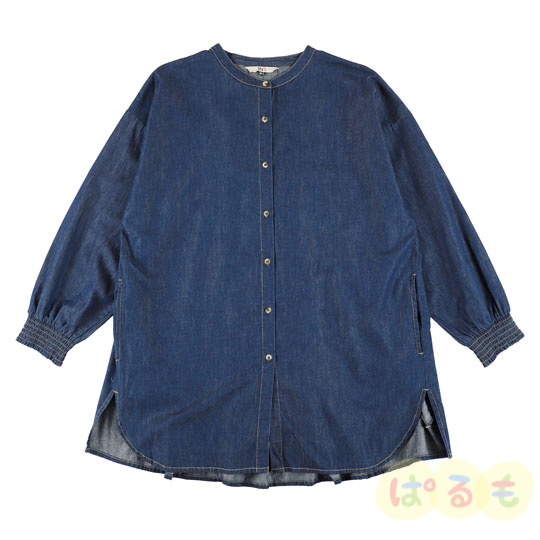 後ろタックデニムブラウス