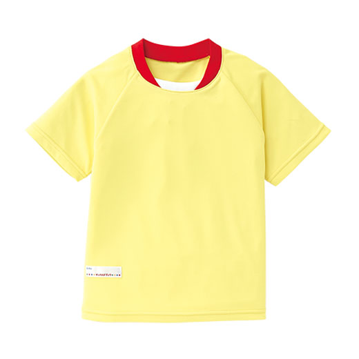 変わりえり半袖トレーニングシャツ　イエロー
