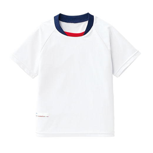変わりえり半袖トレーニングシャツ　ホワイト