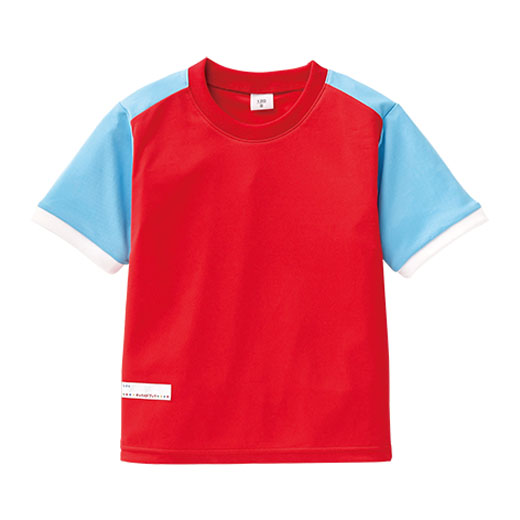 ラグラン半袖トレーニングシャツ　レッド
