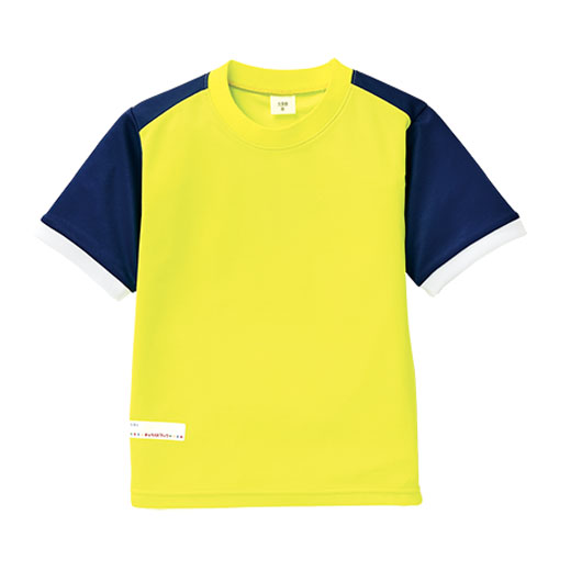 ラグラン半袖トレーニングシャツ　イエロー